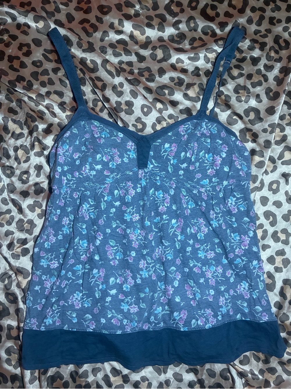 ⭒ american eagle grey floral tank top